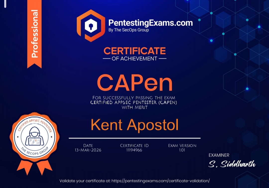 CAPen Certificate